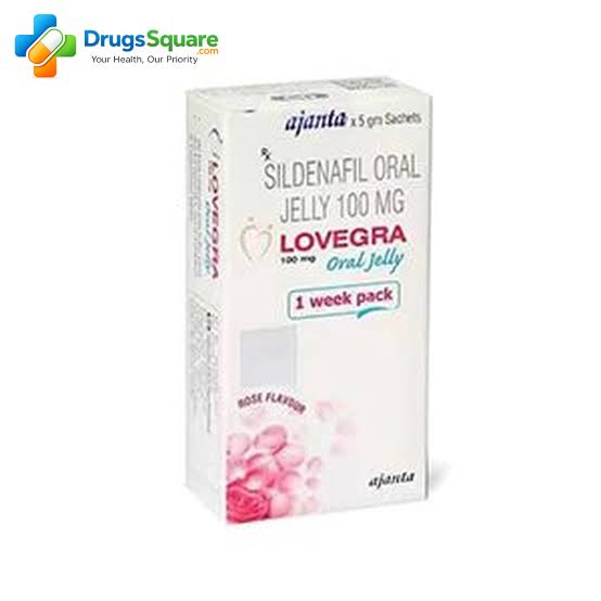 LOVEGRA ORAL JELLY 100mg (3 pack ) each of 7 sachets