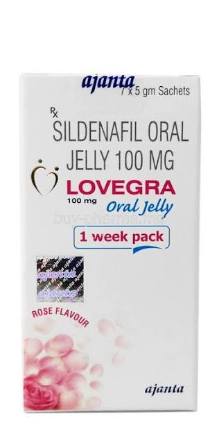 LOVEGRA ORAL JELLY 100mg (3 pack ) each of 7 sachets